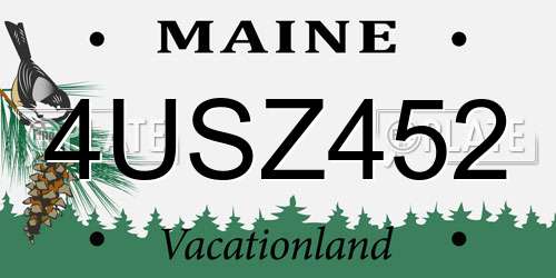 4USZ452 Maine License Plate