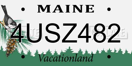 4USZ482 Maine License Plate
