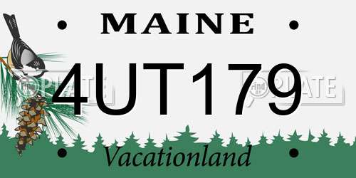4UT179 Maine License Plate