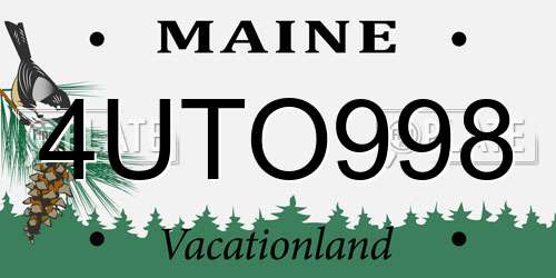 4UTO998 Maine License Plate