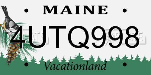 4UTQ998 Maine License Plate