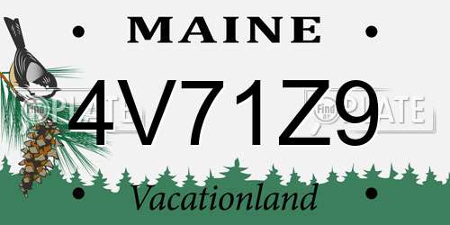 4V71Z9 Maine License Plate