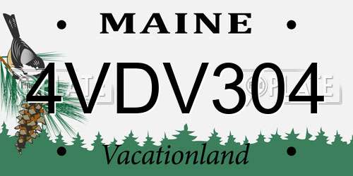 4VDV304 Maine License Plate