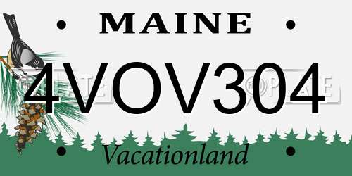 4VOV304 Maine License Plate