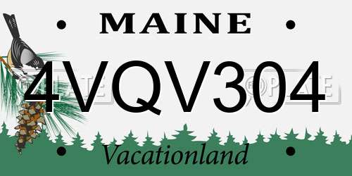 4VQV304 Maine License Plate