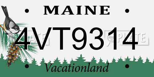 4VT9314 Maine License Plate