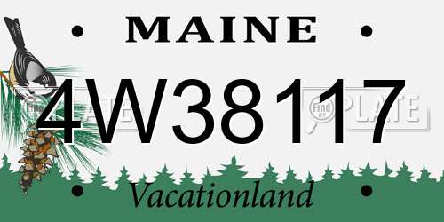 4W38117 Maine License Plate