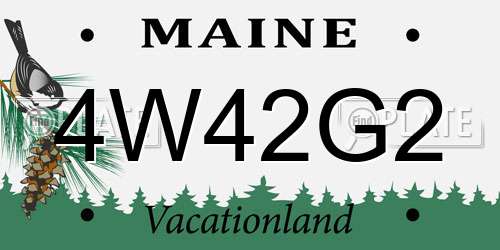 4W42G2 Maine License Plate