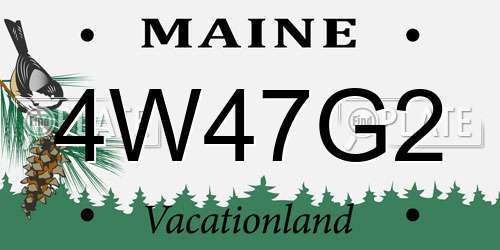 4W47G2 Maine License Plate