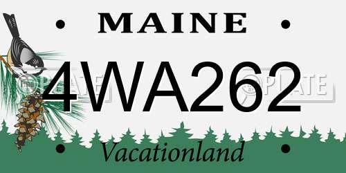 4WA262 Maine License Plate