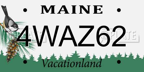 4WAZ62 Maine License Plate
