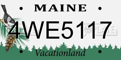 4WE5117 Maine License Plate