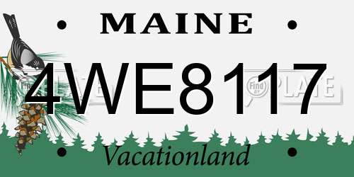 4WE8117 Maine License Plate