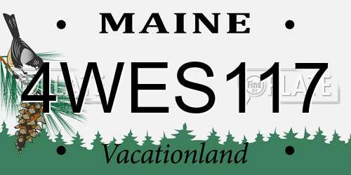 4WES117 Maine License Plate