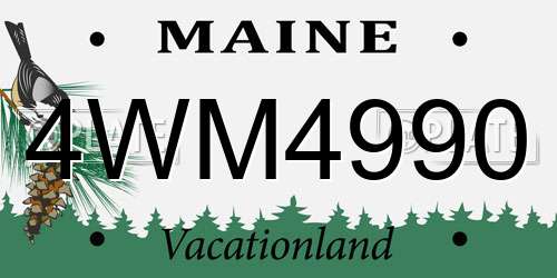 4WM4990 Maine License Plate