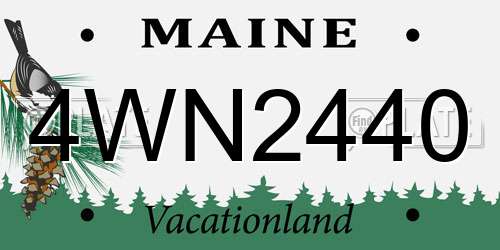 4WN2440 Maine License Plate