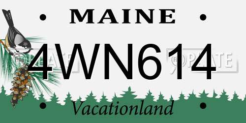 4WN614 Maine License Plate