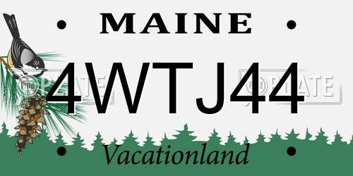 4WTJ44 Maine License Plate