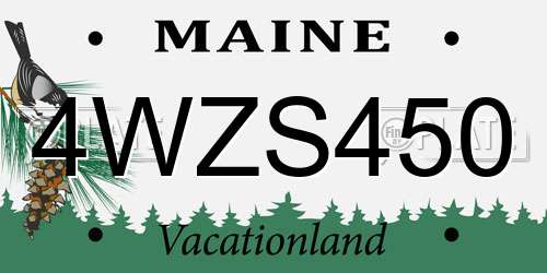4WZS450 Maine License Plate