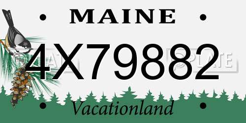 4X79882 Maine License Plate