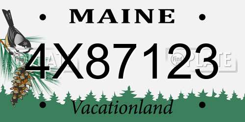 4X87123 Maine License Plate