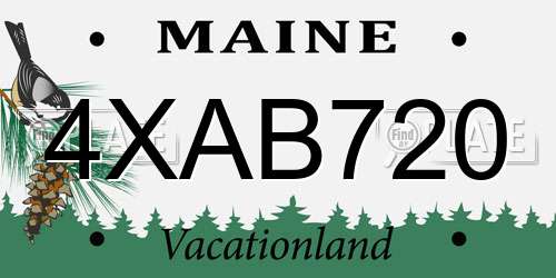4XAB720 Maine License Plate