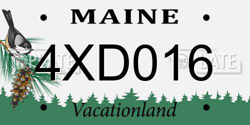4XD016 Maine License Plate