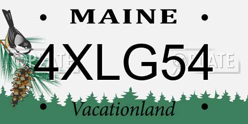 4XLG54 Maine License Plate