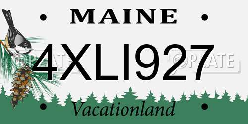 4XLI927 Maine License Plate