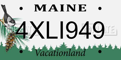 4XLI949 Maine License Plate