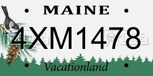 4XM1478 Maine License Plate