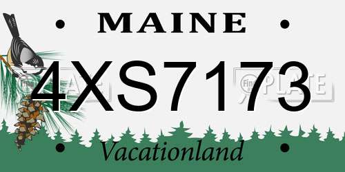 4XS7173 Maine License Plate