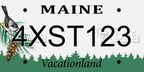 4XST123 Maine License Plate