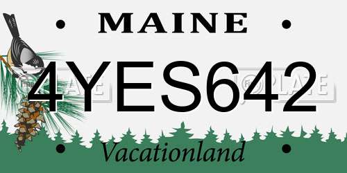 4YES642 Maine License Plate