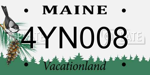 4YN008 Maine License Plate
