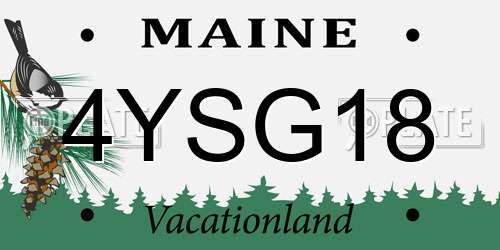 4YSG18 Maine License Plate