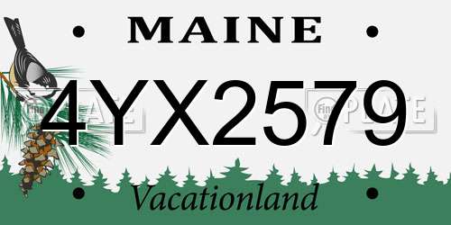 4YX2579 Maine License Plate