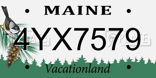 4YX7579 Maine License Plate