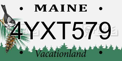 4YXT579 Maine License Plate