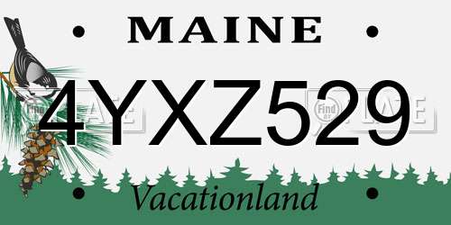 4YXZ529 Maine License Plate