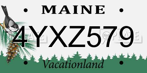 4YXZ579 Maine License Plate