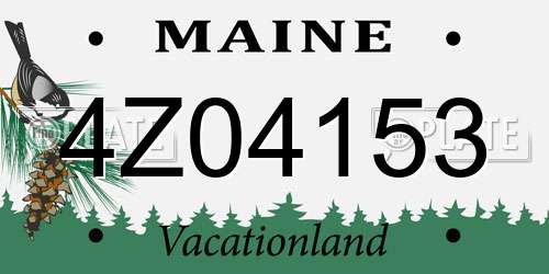 4Z04153 Maine License Plate