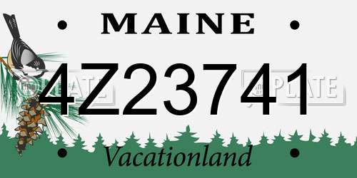 4Z23741 Maine License Plate