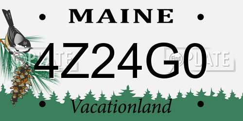 4Z24G0 Maine License Plate