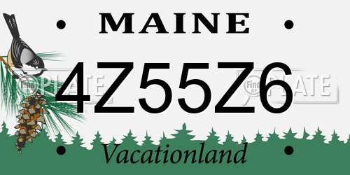 4Z55Z6 Maine License Plate