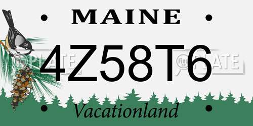 4Z58T6 Maine License Plate