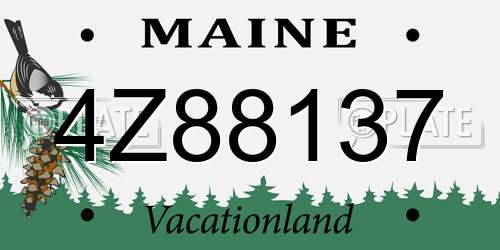 4Z88137 Maine License Plate
