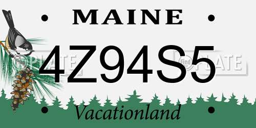 4Z94S5 Maine License Plate