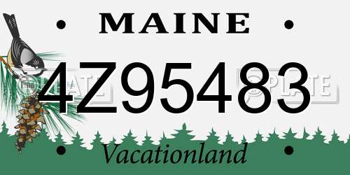 4Z95483 Maine License Plate