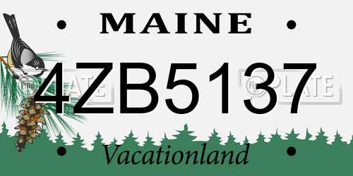 4ZB5137 Maine License Plate